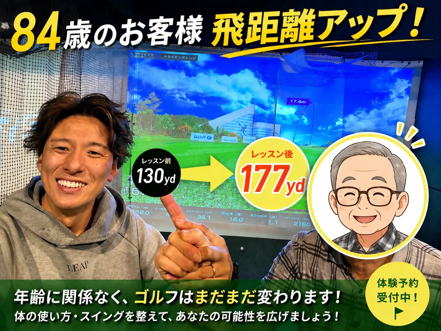 84歳の会員様が飛距離アップした実績